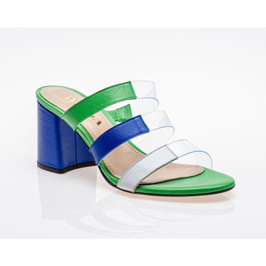 platform sandals Bali Blue, Green and White - Anabella by Rossy Sanchez