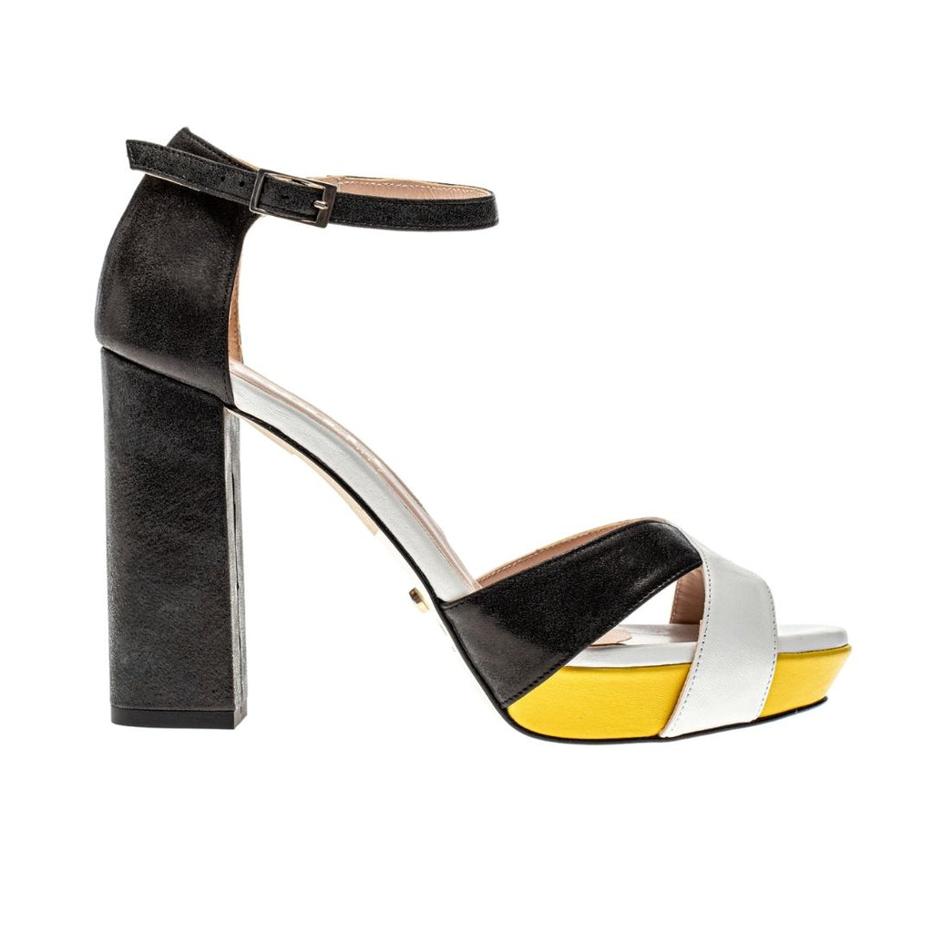 Actitud Platforms Black, Yellow and White Anabella by Rossy Sanchez