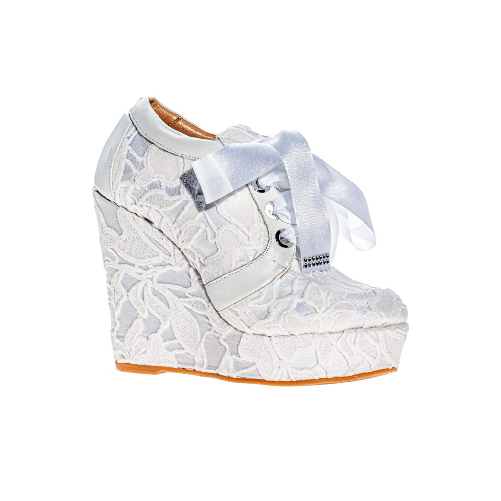 Bridal Sneakers White Glitter Positano - Anabella by Rossy Sanchez