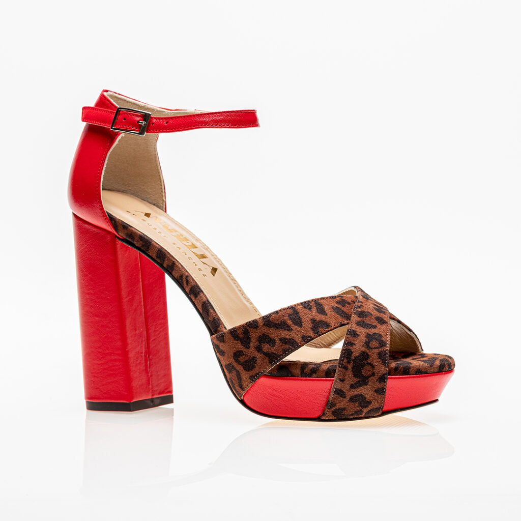 platform heels Actitud Platforms Hot Red and Leopard - Anabella by Rossy Sanchez