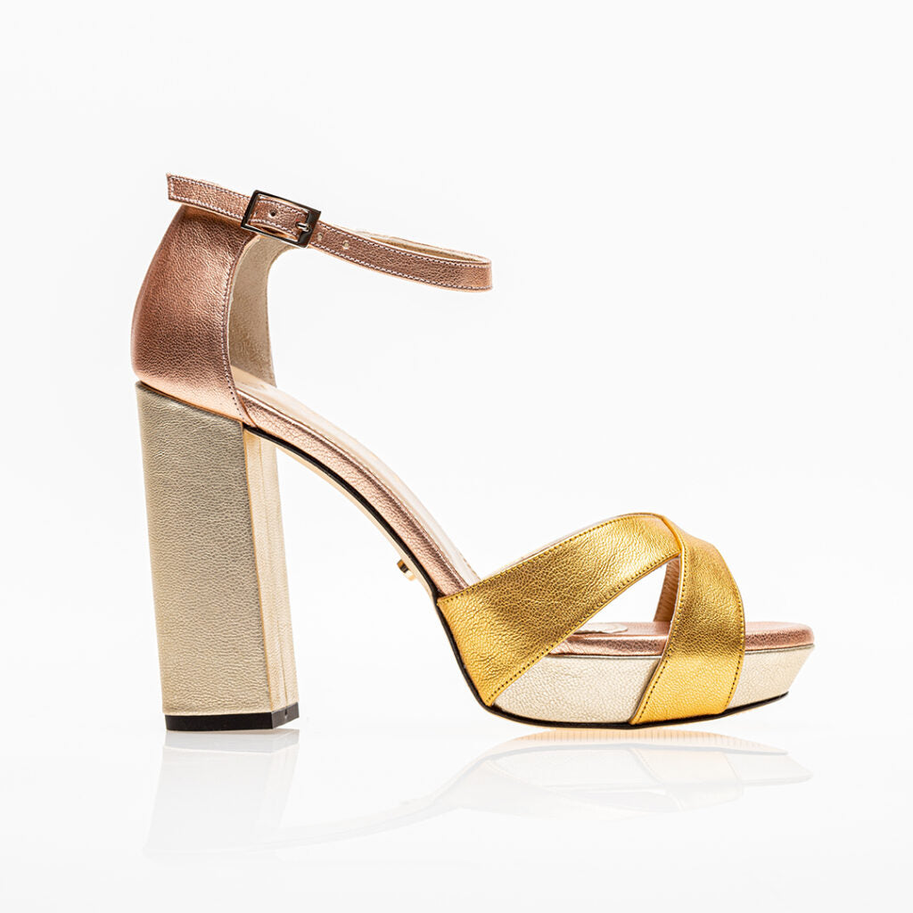 platform heels Actitud Platforms Pink Gold - Anabella by Rossy Sanchez