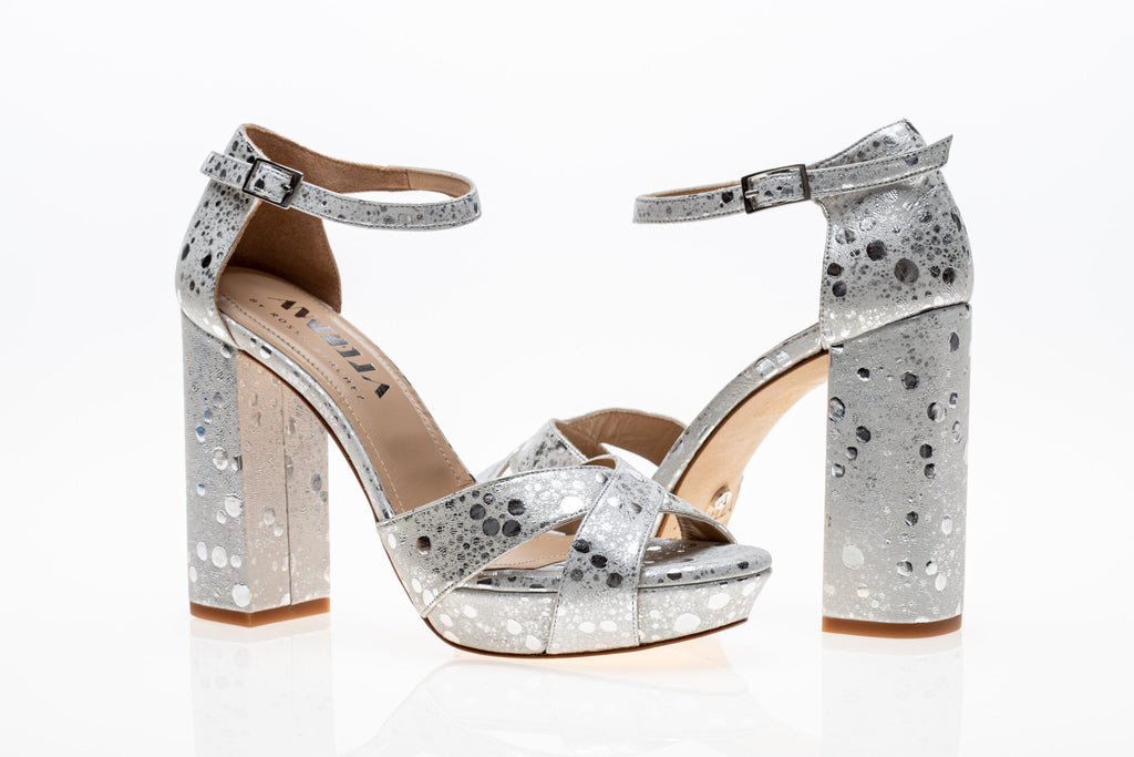Bridal Shoes Platforms Bubble Silver and White Actitud - Anabella by Rossy Sanchez