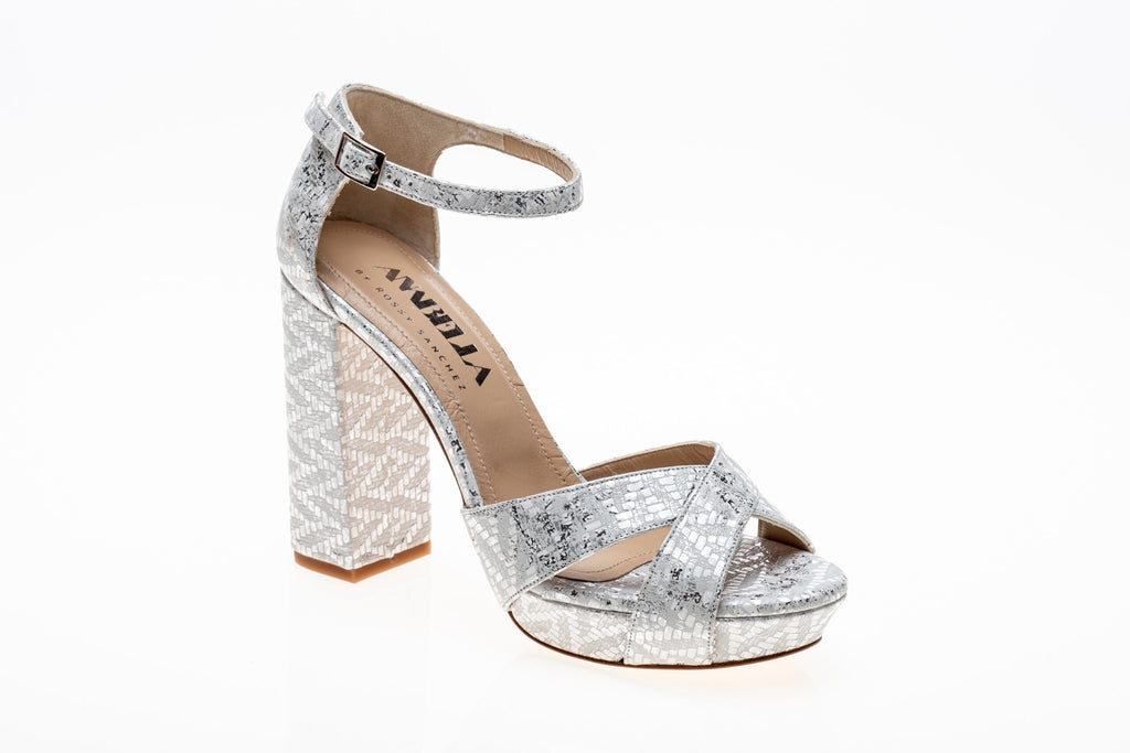 wedding shoes Bridal Shoes Platforms Frames White and Silver Actitud - Anabella by Rossy Sanchez